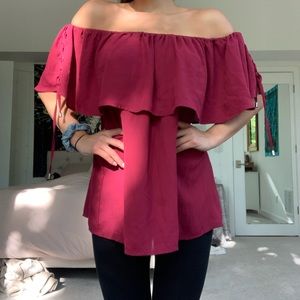 Torrid off-shoulder pinkish red top